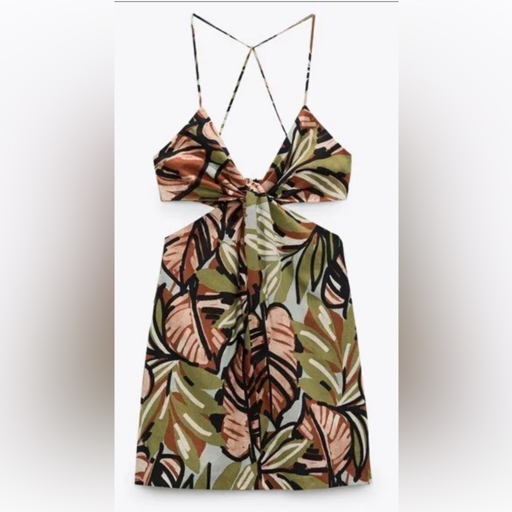 NWT Zara cross cut out mini dress